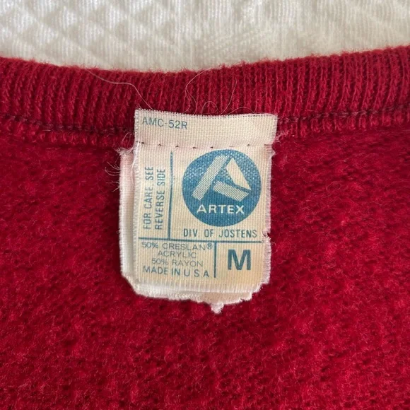 Vtg Alabama Football V-Neck Long Sleeve Sweater Crimson White Roll Tide Artex UA - Picture 13 of 16